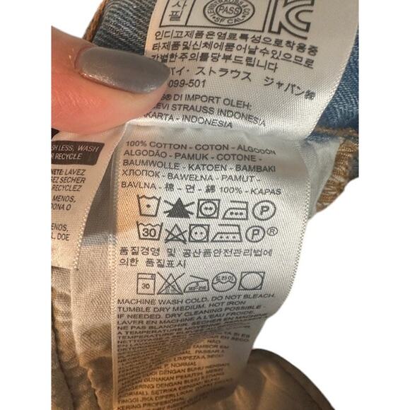 Levi's Light Blue Ripped Button Fly 501 S Skinny Denim Jeans Women Sz 26 - Picture 11 of 12